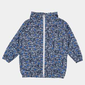 Marni Blue Print Synthetic Hooded Zip Front Jacket Size 6Y