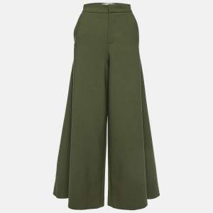 Marni Green Wool Wide Legs Culotte Pants XS