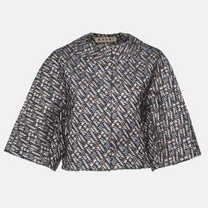 Marni Blue/Brown Lurex Tweed Jacket S