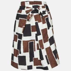 Marni Multicolor Printed Tie-Up Waist Detail Mini Skirt S