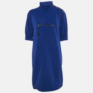 Marni Royal Blue Stretch Crepe Zip Detail Short Dress M