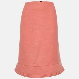 Marni Coral Pink Wool A-Line Skirt L