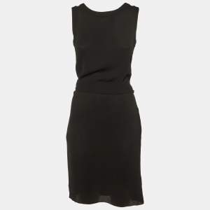 Marni Black Crepe Belted Sleeveless Mini Dress M