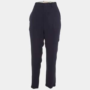Marni Navy Blue Crepe Tapered Leg Trousers L