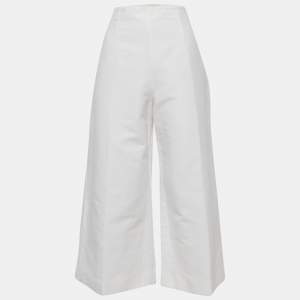 Marni White Cotton Wide Leg Trousers L