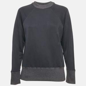 Marni Navy Blue Cotton Crew Neck Long Sleeve Sweatshirt S