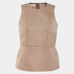 Marni Beige Satin Sleeveless Top S