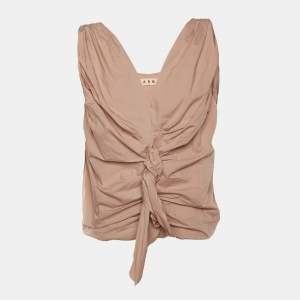 Marni Coral Pink Cotton Ruched Sleeveless Top M