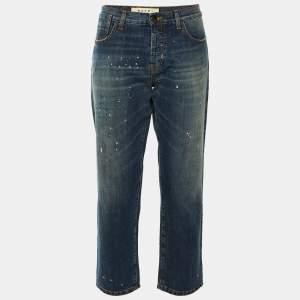 مملوكة مسبقًا Marni Navy Blue Denim Low Waist Jeans S/M Waist 34" 