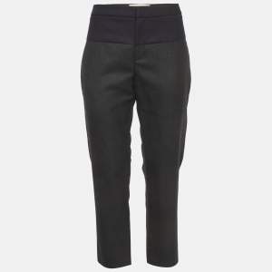 Pre Owned Marni Grey Gabardine Wool Trousers M