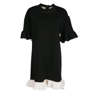 Marni Monochrome Ruffle Trim Shift Dress S
