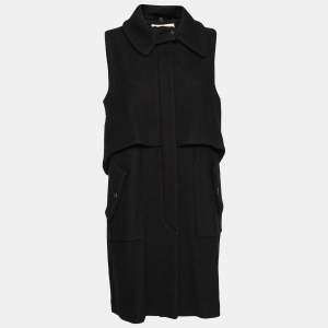 Marni Black Wool Overlay Detail Sleeveless Coat M
