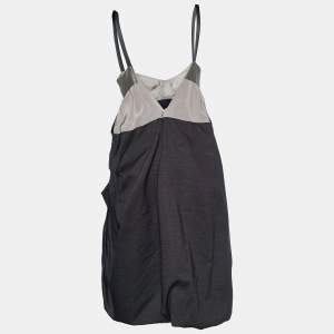 Marni Grey Cotton Asymmetric Draped Balloon Dress M