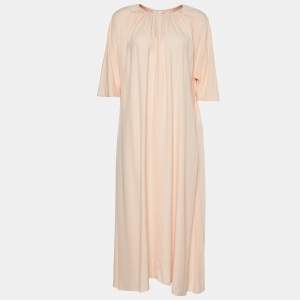 Marni Peach Crepe Shift Midi Dress L