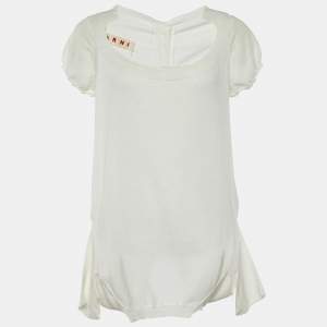 Marni Off White Cotton Knit Back Button Up Top M