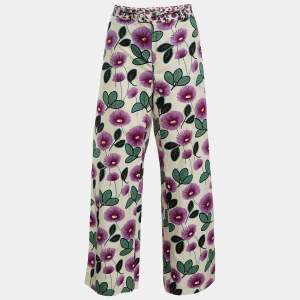 Marni Cream Printed Cotton Trousers L