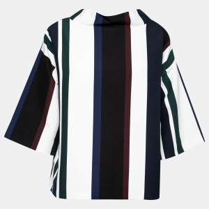 Pre Owned Marni Multicolor Striped Cotton Short Sleeves Top