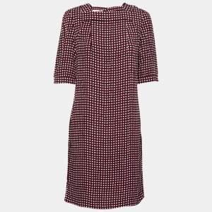 Marni Multicolor Geometric Print Crepe Shift Dress M    
