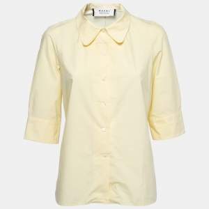 Marni Yellow Cotton Half-Sleeve Shirt M