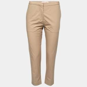 Marni Beige Cotton Straight Leg Trousers S