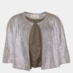 Marni SIlver Lurex Cropped Shrug M