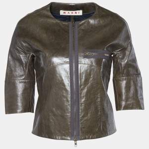 Marni Dark Brown Sheepskin Leather Jacket S
