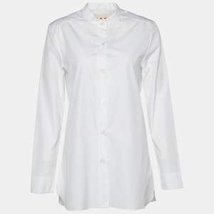 Pre Owned Marni White Cotton Button Front Long Shirt S