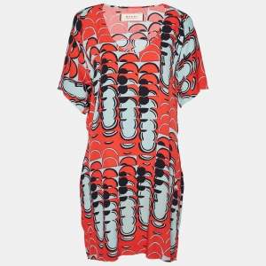 Marni Multicolor Printed Textured Shift Dress S