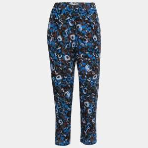 Marni Multicolor Abstract Print Silk Drawstring Trousers M