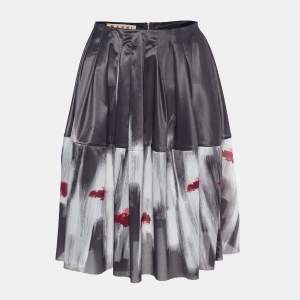 Marni Black Printed Nylon Mini Skirt S