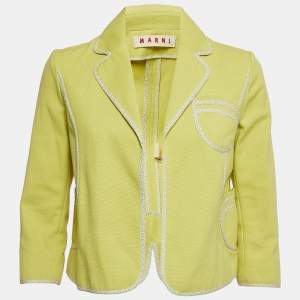 Marni Green Cotton Open Front Blazer S