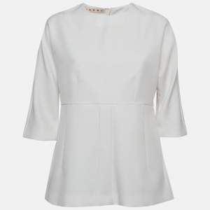 Marni White Peplum Top M
