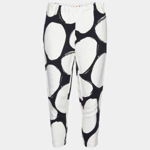 Marni Black/White Pebbles Print Crepe Cady Trousers S