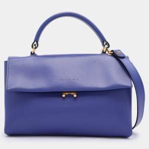 Marni Blue Leather Top Handle Bag
