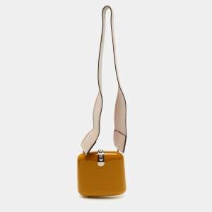 Marni Ocra Yellow Acrylic Boite Clutch Shoulder Bag