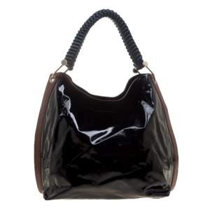 Marni Black/Brown Patent Leather Tote