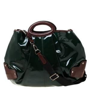 Marni Green/Brown Patent Leather New Balloon Hobo