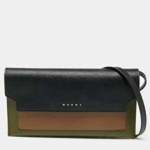 Marni Multicolor Leather Fold Over Pochette Bag