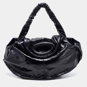 Marni Black Patent Leather Hobo