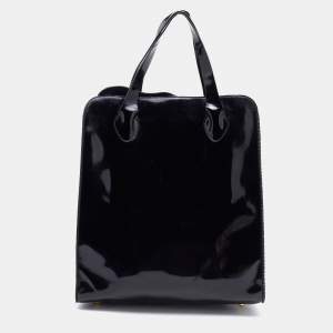 مملوكة مسبقًا Marni Black/Brown Patent Leather Shopper Tote