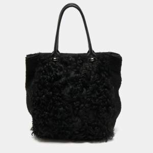 مملوكة مسبقًا Marni Black Shearling Fur Tote 