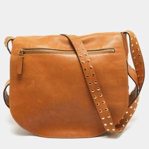 Marni Tan Leather Studs Around Messenger Bag