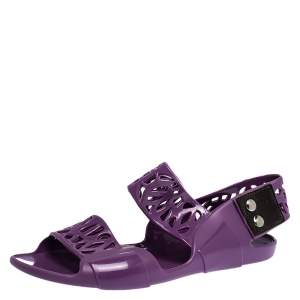 Pre Owned Marni Purple Jelly Slingback Sandals Size 36