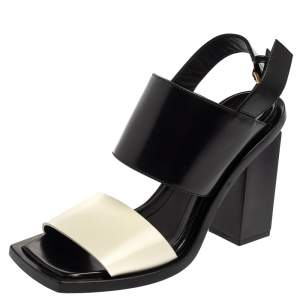 Marni Monochrome Leather Block Heel Sandals Size 38