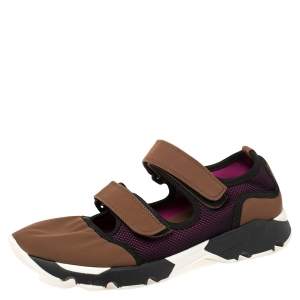 Marni Tricolor Fabric And Mesh Velcro Strap Sneaker Size 39