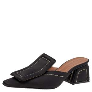 Marni Black Satin Mule Sandals Size 38