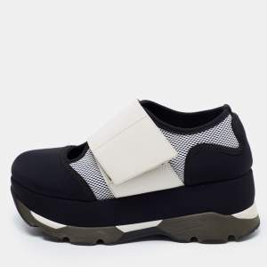 Marni Multicolored Neoprene and Leather Velcro Strap Sneakers Size 38