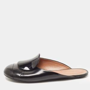 Marni Black Leather Flat Mules Size 38