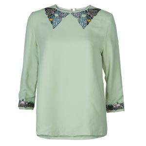 Mary Katrantzou Green Embellished Top M