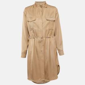 Massimo Dutti Brown Gabardine Shirt Dress S